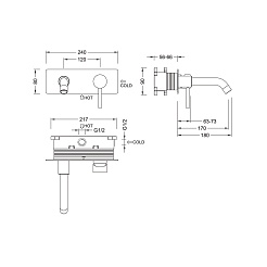 Timo Смеситель для раковины Saona 2371/17SM золото матовое – фотография-3